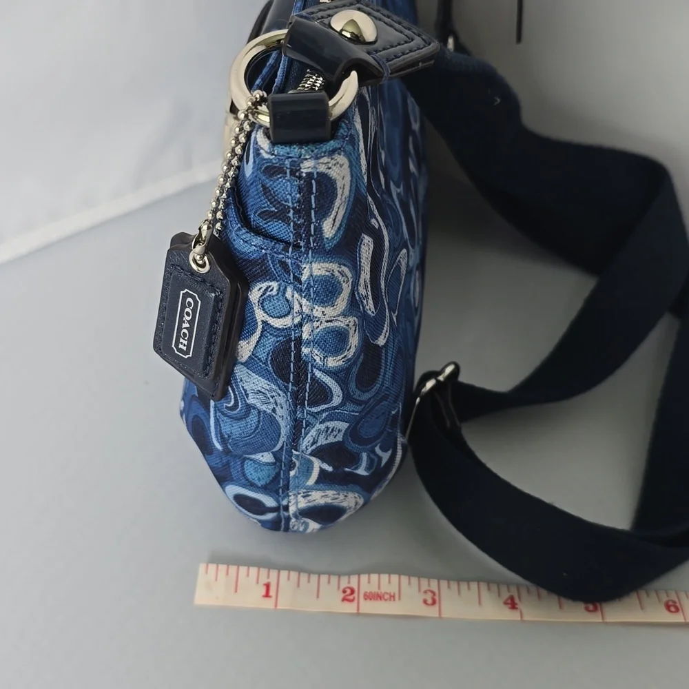 NWT Coach Blue Patterned Crossbody Bag - Picture 10 of 10